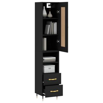 Highboard Black 34.5x34x180 cm - Elegant Storage Solution