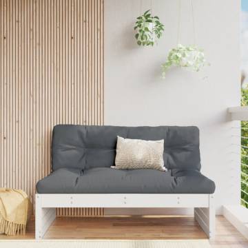 Middle Sofa White 120x80 cm - Solid Pine Garden Sofa