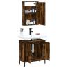 2 Piece Bathroom Furniture Set - Smoked Oak Engineered Wood