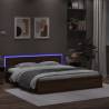 Bed Frame with Headboard and LED Brown Oak 180x200 cm Super King Size Colour brown oak Size 180 x 200 cm 