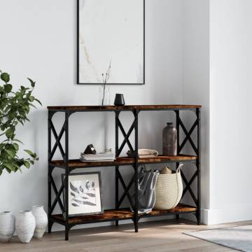 Elegant Smoked Oak Console Table - 100x28x80.5 cm