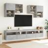 6 Piece TV Wall Cabinet Set with LED Lights - Concrete Grey