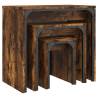 Nesting Coffee Tables 3 pcs Smoked Oak - Stylish & Versatile