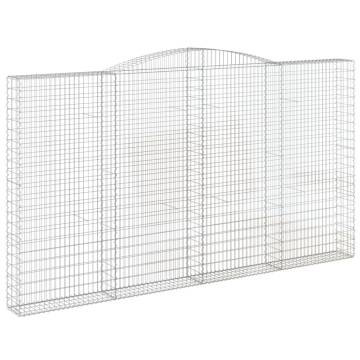 Arched Gabion Basket 400x30x220/240 cm - Galvanised Iron