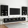 7 Piece TV Wall Cabinet Set with LED Lights - Stylish Black