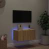 TV Wall Cabinet with LED Lights Sonoma Oak - Space-Saving Design