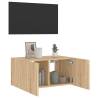 TV Wall Cabinet with LED Lights Sonoma Oak - Space-Saving Design