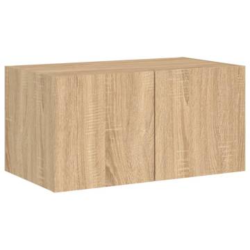 TV Wall Cabinet with LED Lights Sonoma Oak - Space-Saving Design