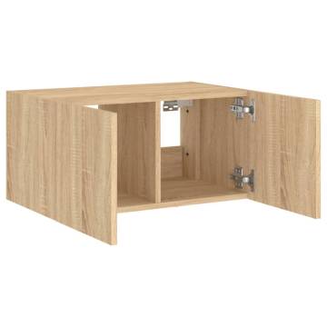 TV Wall Cabinet with LED Lights Sonoma Oak - Space-Saving Design