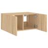 TV Wall Cabinet with LED Lights Sonoma Oak - Space-Saving Design