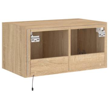 TV Wall Cabinet with LED Lights Sonoma Oak - Space-Saving Design