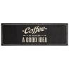 Stylish Washable Kitchen Rug - Coffee Text Velvet 60x180 cm