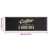 Stylish Washable Kitchen Rug - Coffee Text Velvet 60x180 cm