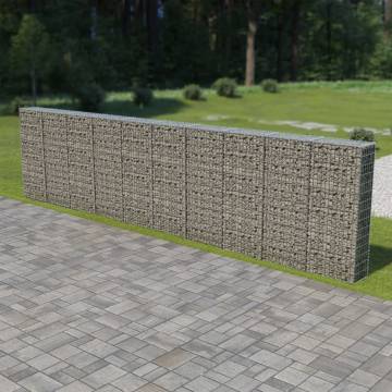 Gabion Wall with Covers - Galvanised Steel 600x30x150 cm