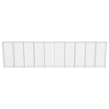 Gabion Wall with Covers - Galvanised Steel 600x30x150 cm