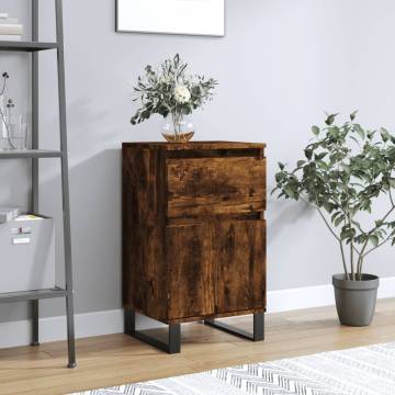 Stylish Smoked Oak Sideboard | Engineered Wood 40x35x70 cm