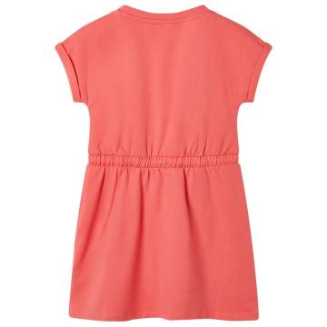 Stylish Kids' Dress with Drawstring - Coral 128