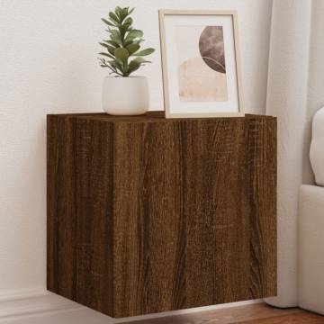 LED TV Wall Cabinets - Brown Oak 2 pcs | HipoMarket