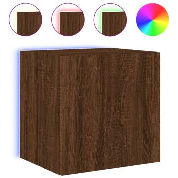 LED TV Wall Cabinets - Brown Oak 2 pcs | HipoMarket