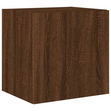 LED TV Wall Cabinets - Brown Oak 2 pcs | HipoMarket