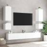 TV Wall Cabinet with LED Lights - White 40.5x35x40 cm