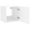 TV Wall Cabinet with LED Lights - White 40.5x35x40 cm