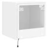 TV Wall Cabinet with LED Lights - White 40.5x35x40 cm