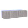 Stylish TV Wall Cabinets with LED Lights - 2 pcs Grey Sonoma