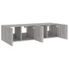 Stylish TV Wall Cabinets with LED Lights - 2 pcs Grey Sonoma