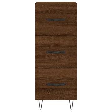 Stylish Highboard Brown Oak - Engineered Wood 34.5x34x180 cm