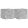 Stylish TV Wall Cabinets with LED Lights - 2 pcs Concrete Grey