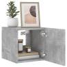 Stylish TV Wall Cabinets with LED Lights - 2 pcs Concrete Grey