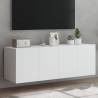 TV Wall Cabinets with LED Lights - 2 pcs White 60x35x41 cm