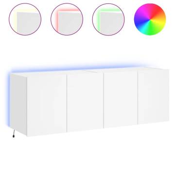 TV Wall Cabinets with LED Lights - 2 pcs White 60x35x41 cm