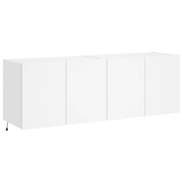 TV Wall Cabinets with LED Lights - 2 pcs White 60x35x41 cm