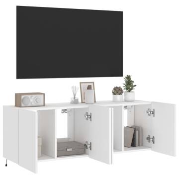 TV Wall Cabinets with LED Lights - 2 pcs White 60x35x41 cm