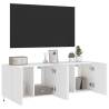 TV Wall Cabinets with LED Lights - 2 pcs White 60x35x41 cm