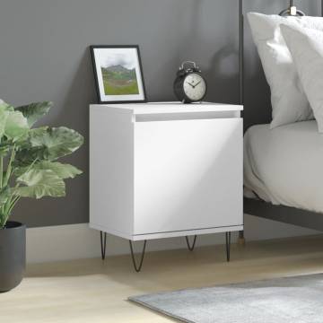 Elegant White Bedside Cabinet - 40x30x50 cm | Hipomarket