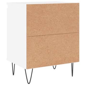 Elegant White Bedside Cabinet - 40x30x50 cm | Hipomarket