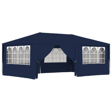 Professional 4x6 m Blue Party Tent with Side Walls - HipoMarket