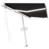 Manual Retractable Awning with LED 400x350 cm - Anthracite