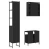 Stylish 3 Piece Bathroom Cabinet Set - Black Engineered Wood