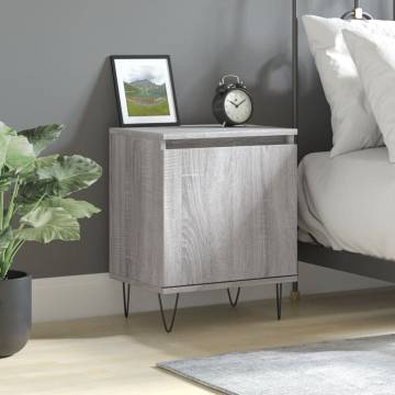 Stylish Grey Sonoma Bedside Cabinet - 40x30x50 cm