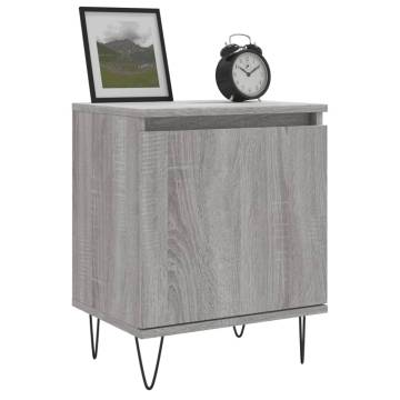 Stylish Grey Sonoma Bedside Cabinet - 40x30x50 cm