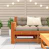 Garden Armrest Sofa with Cushion - Wax Brown Solid Pine