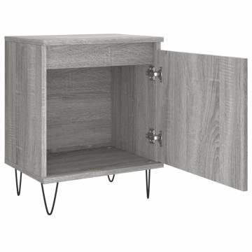 Stylish Grey Sonoma Bedside Cabinet - 40x30x50 cm