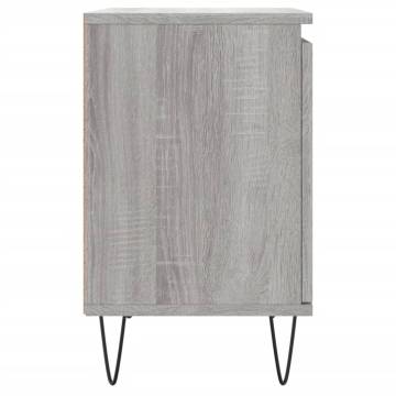 Stylish Grey Sonoma Bedside Cabinet - 40x30x50 cm