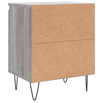 Stylish Grey Sonoma Bedside Cabinet - 40x30x50 cm