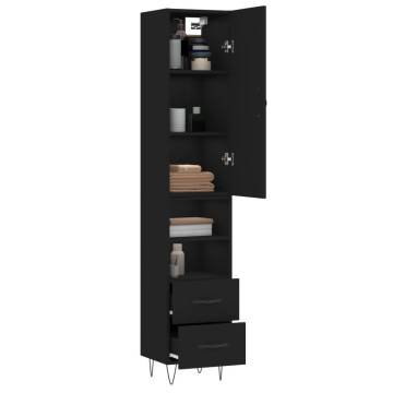 Stylish Highboard Black 34.5x34x180 cm - HipoMarket