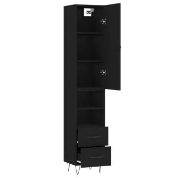 Stylish Highboard Black 34.5x34x180 cm - HipoMarket